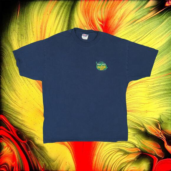 90s Vintage Disney Pixar A Bug’s Life Embroidered Movie Promo T Shirt Tee XL